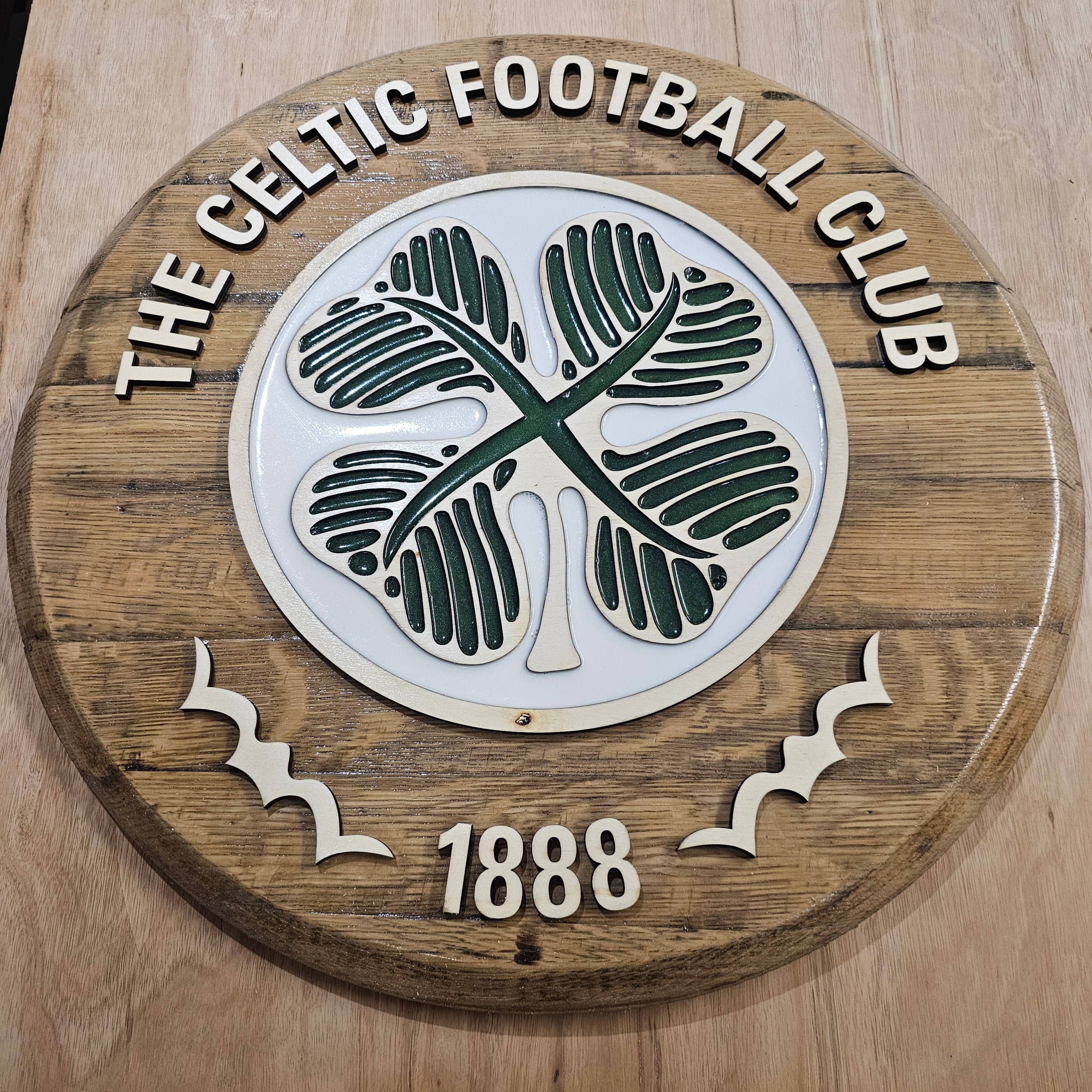 Celtic F.C. Crest – Reclaimed Whisky Barrel Edition - Image 1
